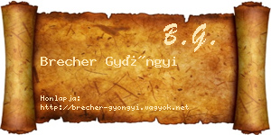 Brecher Gyöngyi névjegykártya
